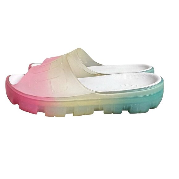 UGG JELLA CLEAR WATERCOLORS SLIDE - WOMEN'S SIZE 10 - (1139750) - RAINBOW - Picture 4 of 10